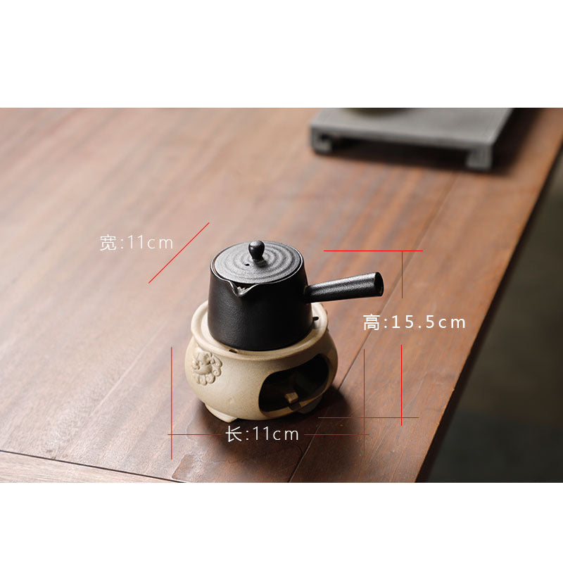 Yuerui New Rustic Pottery Constant Temperature Alcohol Tea Brewing Pot Set with Handle, Balcony Tea Brewing Stove Complete Set Wholesale Pottery