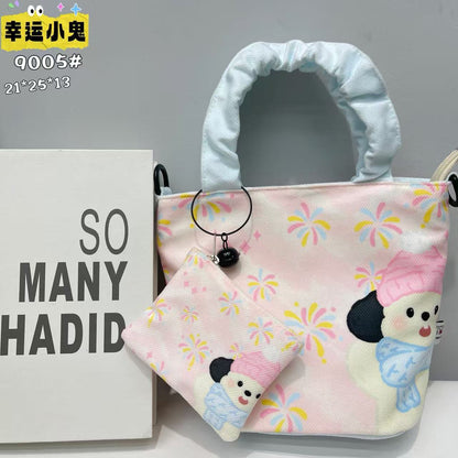 New Girls Handbag Storage Bag Cute Lunch Box Bag Handbag Mother Bag Korean Cartoon Bag Hand Bag