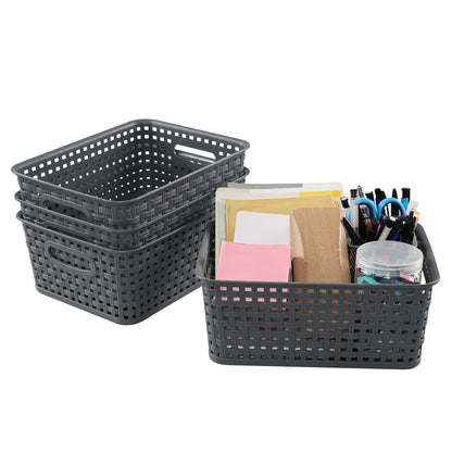Storage Basket Simple Office Supplies Plastic Storage Basket Desktop Sundries Storage Frame Living Room Study Snack Organize Basket
