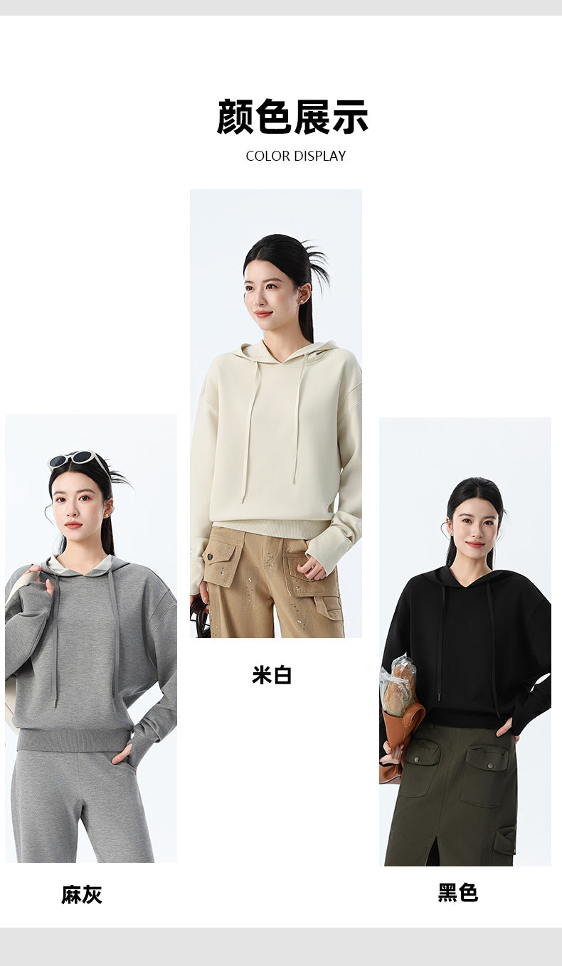 Couple Style Air Layer Hooded Top for Women, Lightweight, Breathable, High-End, Slim, Casual, Loose Sweatshirt, New Trendy Brand