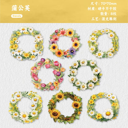 Retrostory Garland Series Pet Hard Cardboard Stickers Creative Pastoral Decoration Collage Material Landscaping Stickers