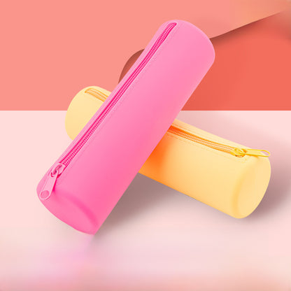 Round Silicone Bag Large Capacity Travel Multi-Purpose Toiletries Storage Bag Stationery Cosmetic Storage Box Storage