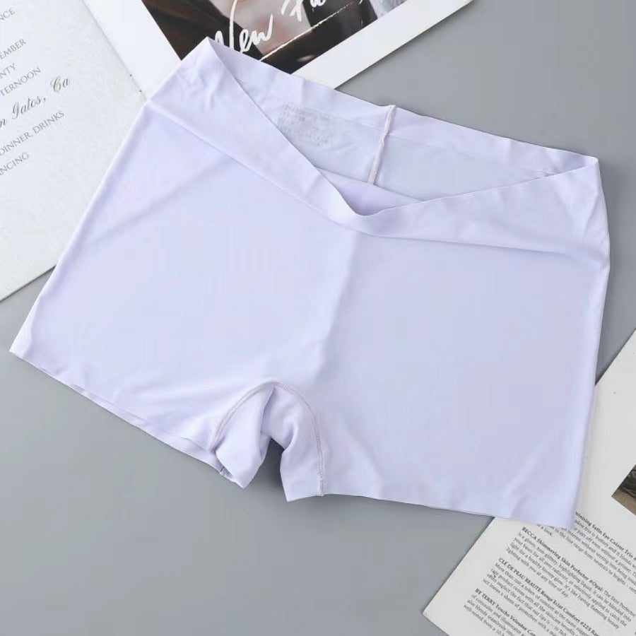 Summer Mid-waist Safety Pants Belly-closed Breathable Boxers Ice Silk Seamless Underwear Anti-light Leggings Women's Boxers