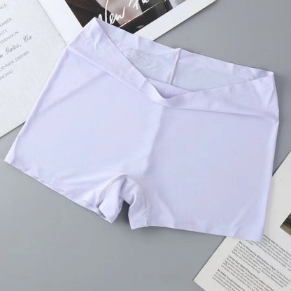 Summer Mid-waist Safety Pants Belly-closed Breathable Boxers Ice Silk Seamless Underwear Anti-light Leggings Women's Boxers