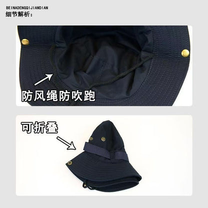 All-Match Western Denim Hat Men's and Women's Outdoor Mountaineering Summer Sun Hat Fishing Sunscreen Fisherman Hat Camping Breathable