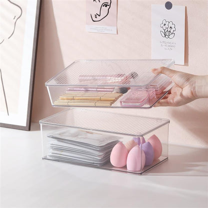 Makeup Cotton Swab Storage Box Makeup Remover Cotton Toothpick Line Acrylic Box Desktop Beauty Egg Cosmetics Storage Box