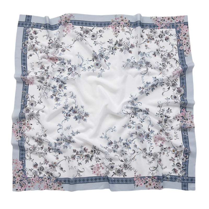 Cross-Border New Product Voile Print 110 Square Scarf Classic Lace Scarf Turban Malaysian Shawl