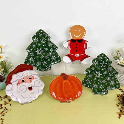 Wanshan melamine plate factory wholesale cross-border European and American dried fruit snack plate home creative pumpkin shape Christmas plate