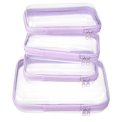 2024 Amazon PET Travel Storage Bag suit Wash Cosmetics Storage Home Zipper Toy Hard Plastic
