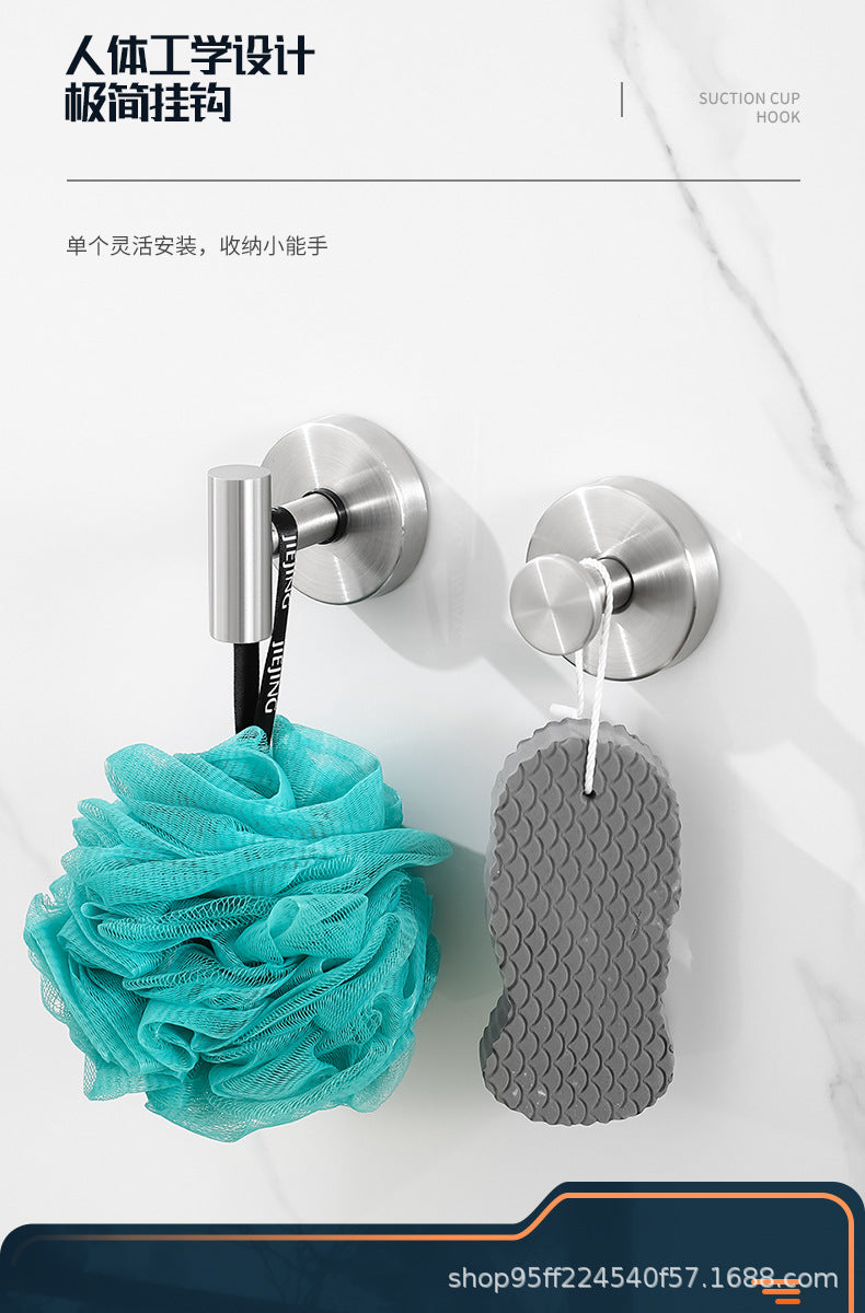 Cross-Border Stainless Steel Vacuum Suction Cup Hooks, No-Drill Bathroom Hooks, Kitchen Hooks, Towel Hooks, Clothes Hooks Wholesale