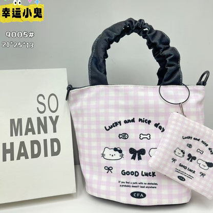 In-Stock New Small Cloth Bag Ins Cute Cartoon Women's Summer Cloth Bag Handbag Casual Tote Bag Upgrade