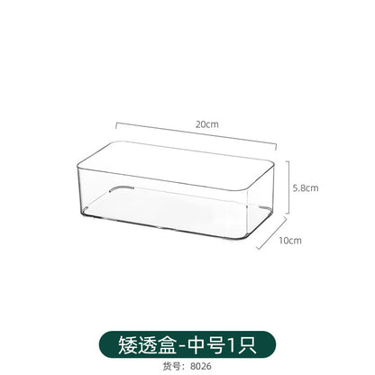 Desktop Storage Box Square Transparent Acrylic Flower Pot Sundries Cosmetics Stationery Notes Kitchen Workstation Height
