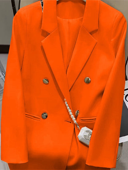 Orange Suit Jacket Women's 2025 Spring and Autumn New Korean High-end Temperament Popular Suit 22 Colors