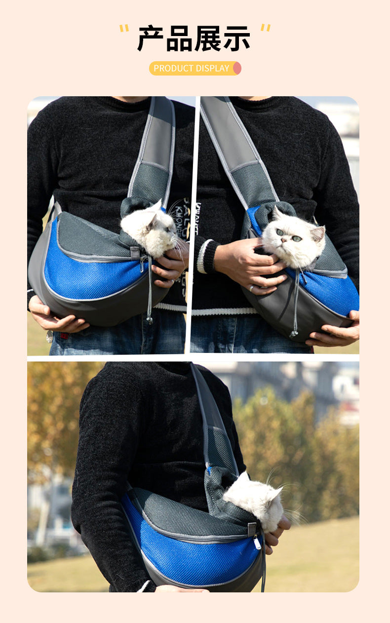 Cross-Border Pet Carrier Bag with Open Top, Breathable, Portable, Suitable for Cats and Dogs, Drawstring Mesh Single Shoulder Bag for Cats