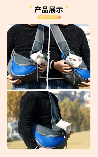 Cross-Border Pet Carrier Bag with Open Top, Breathable, Portable, Suitable for Cats and Dogs, Drawstring Mesh Single Shoulder Bag for Cats