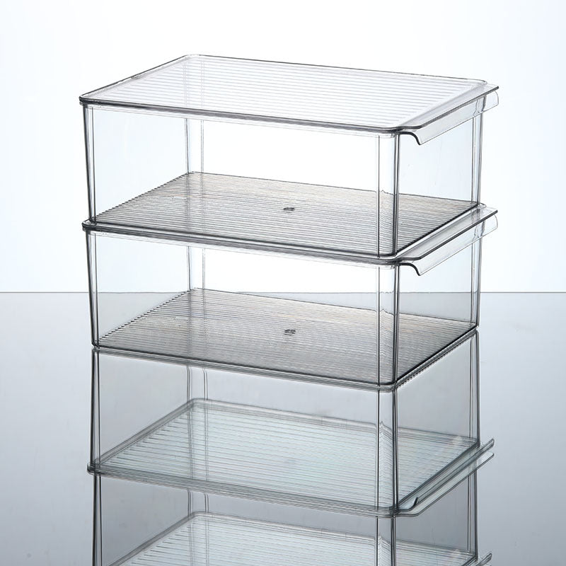 Storage Box PET Transparent Acrylic Rectangular Cosmetic Station Snack Kitchen Sundries Storage Box with Lid
