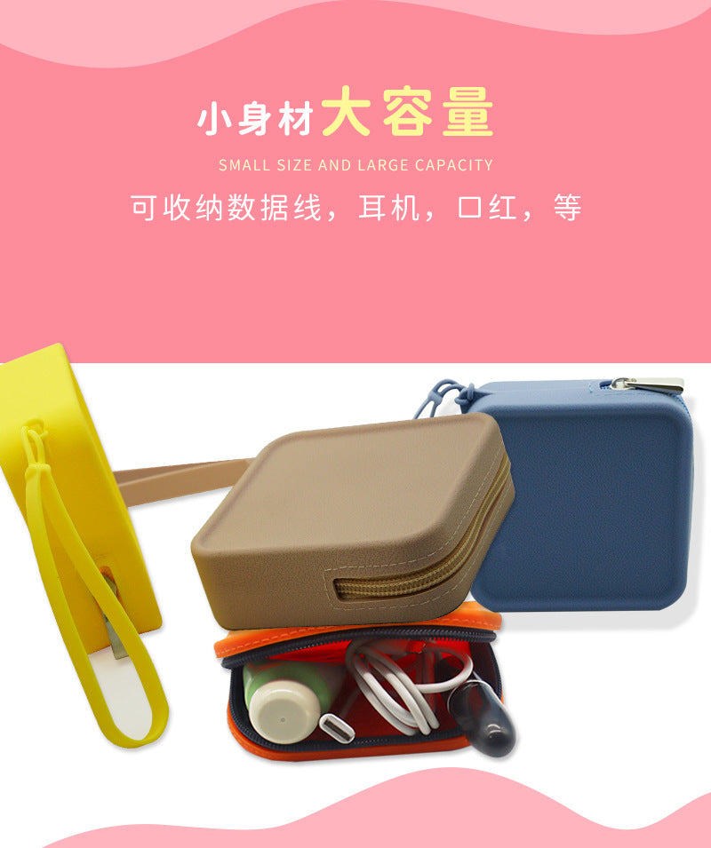 Multi-Purpose Silicone Travel Storage Bag, Cosmetic Storage Bag, Waterproof Zipper Type, Large-Capacity Cosmetic Bag, Coin Purse