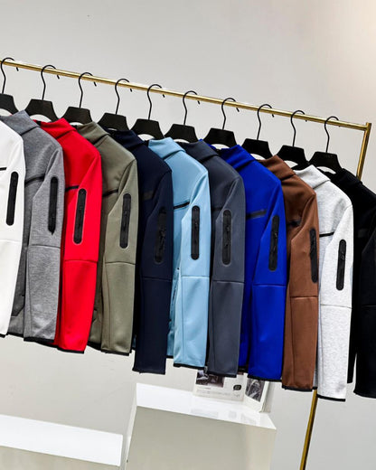 2024 Spring and Autumn Casual Sports Cotton Air Layer Hooded Zipper Cardigan Men's Jacket 490 Coat