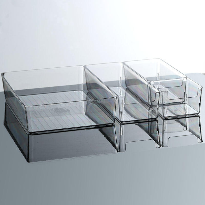 Storage Box PET Transparent Acrylic Rectangular Cosmetic Station Snack Kitchen Sundries Storage Box with Lid