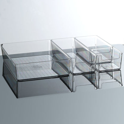 Storage Box PET Transparent Acrylic Rectangular Cosmetic Station Snack Kitchen Sundries Storage Box with Lid
