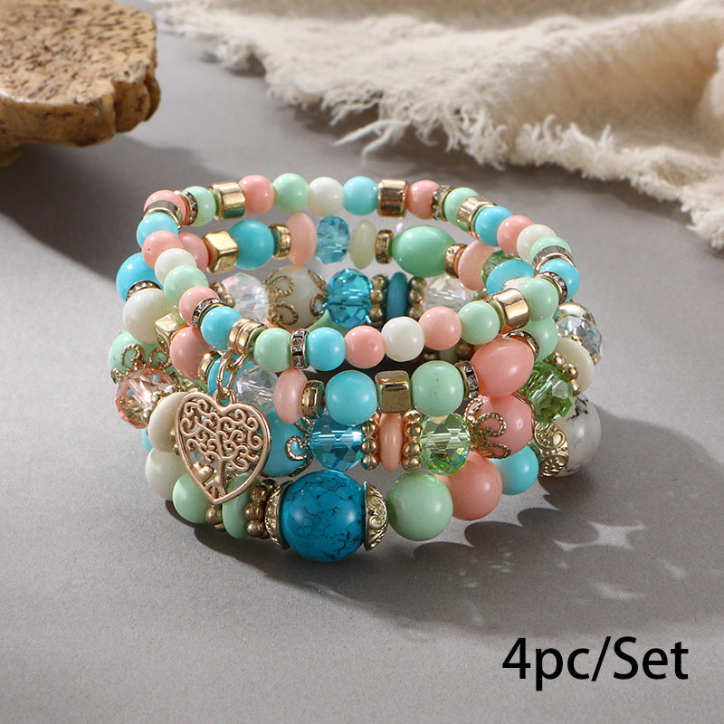European and American Cross-Border Hot-Selling New Bohemian Bracelets Creative Tassel Multi-Layer Beaded Bracelets Fashion Jewelry