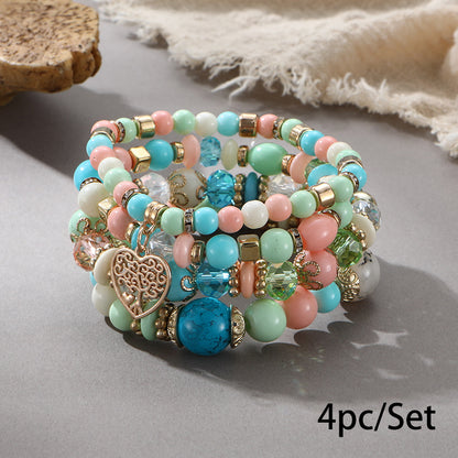 European and American Cross-Border Hot-Selling New Bohemian Bracelets Creative Tassel Multi-Layer Beaded Bracelets Fashion Jewelry