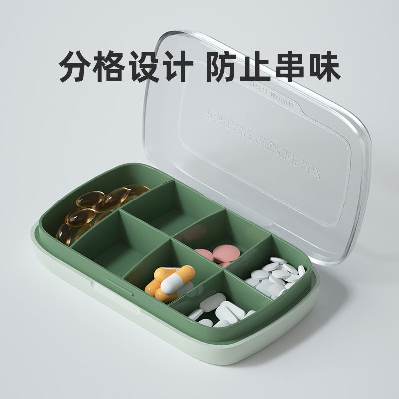 T5135 Portable Seven-Day Pill Box, One-Week Large-Capacity Storage Box, Sealed Pill Box, Portable Pill Dispenser