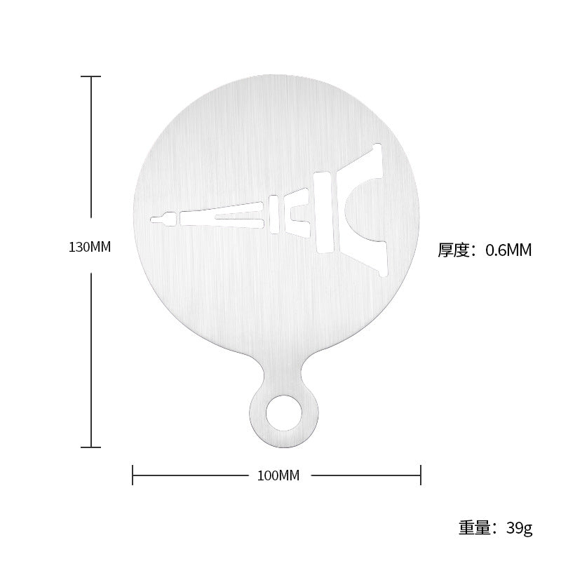 Factory Direct sales Christmas creative stainless steel coffee Garland piece mold portable coffee milk bubble spray flower printing template