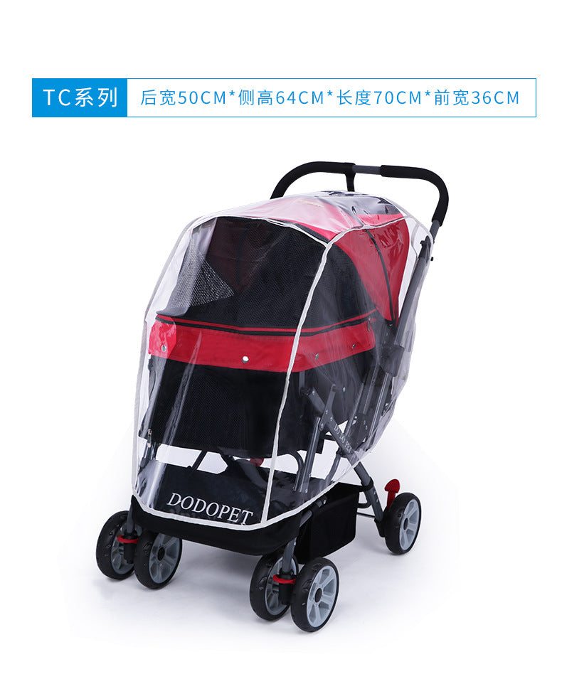 Dodopet Universal Pet Stroller Rain Cover Stroller Raincoat Dog Stroller Rain Cover Warm and Weatherproof