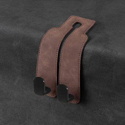 Car rear seat storage small hook turned leather zinc alloy ABS car double hook