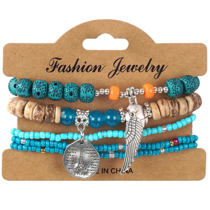 European and American Cross-Border Hot-Selling New Bohemian Bracelets Creative Tassel Multi-Layer Beaded Bracelets Fashion Jewelry