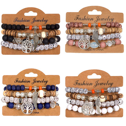 European and American Cross-Border Hot-Selling New Bohemian Bracelets Creative Tassel Multi-Layer Beaded Bracelets Fashion Jewelry