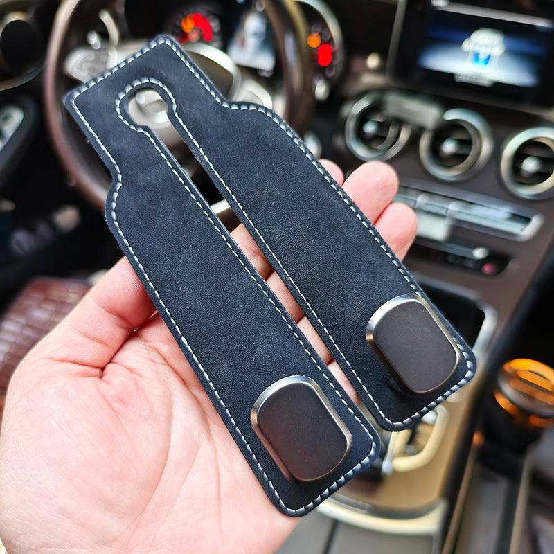 Car rear seat storage small hook turned leather zinc alloy ABS car double hook