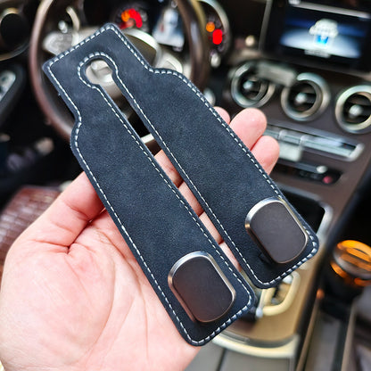 Car rear seat storage small hook turned leather zinc alloy ABS car double hook