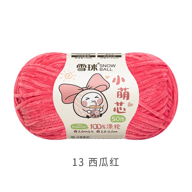 Snowball Macey Core Matte Chenille Fine Wool DIY Handmade Knitted Doll Scarf Hat Hair Accessories Crochet