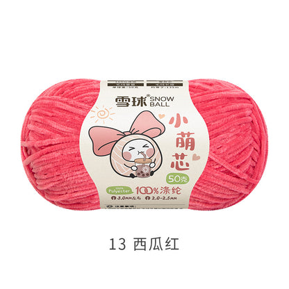Snowball Macey Core Matte Chenille Fine Wool DIY Handmade Knitted Doll Scarf Hat Hair Accessories Crochet