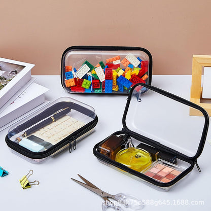 Cross-Border Popular Pet Box Travel Storage Bag Digital Stationery Toiletry Makeup Bag Small Transparent Box Portable