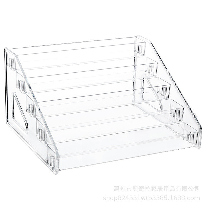 Acrylic Display Stand Transparent Desktop Millet Storage Box Ladder Shelf Peripheral Badge Desktop Storage Rack