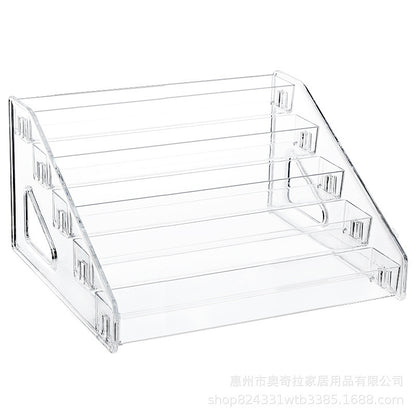Acrylic Display Stand Transparent Desktop Millet Storage Box Ladder Shelf Peripheral Badge Desktop Storage Rack