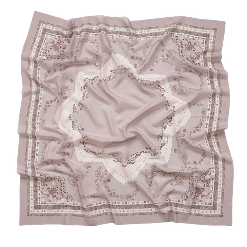 Cross-Border New Product Voile Print 110 Square Scarf Classic Lace Scarf Turban Malaysian Shawl