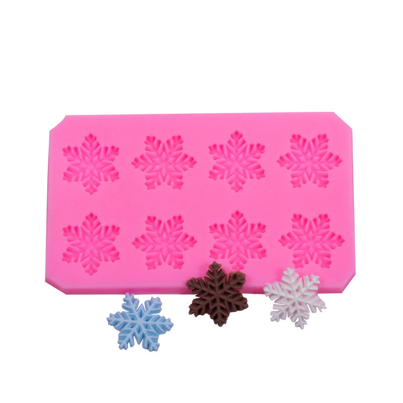 Christmas snowflake modeling silicone molds sugar cake chocolate mold diy baking Christmas decoration glue