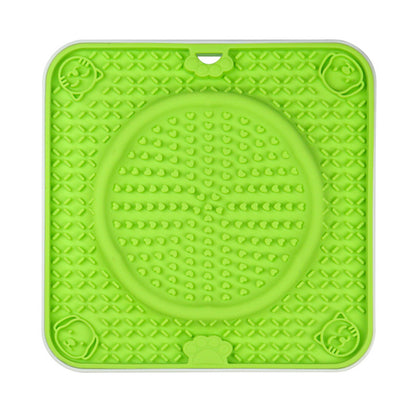 Dog Big Suction Cup Pet Anti-bite Slow Food Mat Lick Mat Silicone Slow Food Mat Cat and Dog Placemat Dog Lick Plate Food Basin