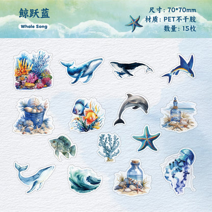 Retrostory Underwater World Series Stickers Creative Handbook Stickers Pet Cartoon Handbook Decorative Sticker Pack