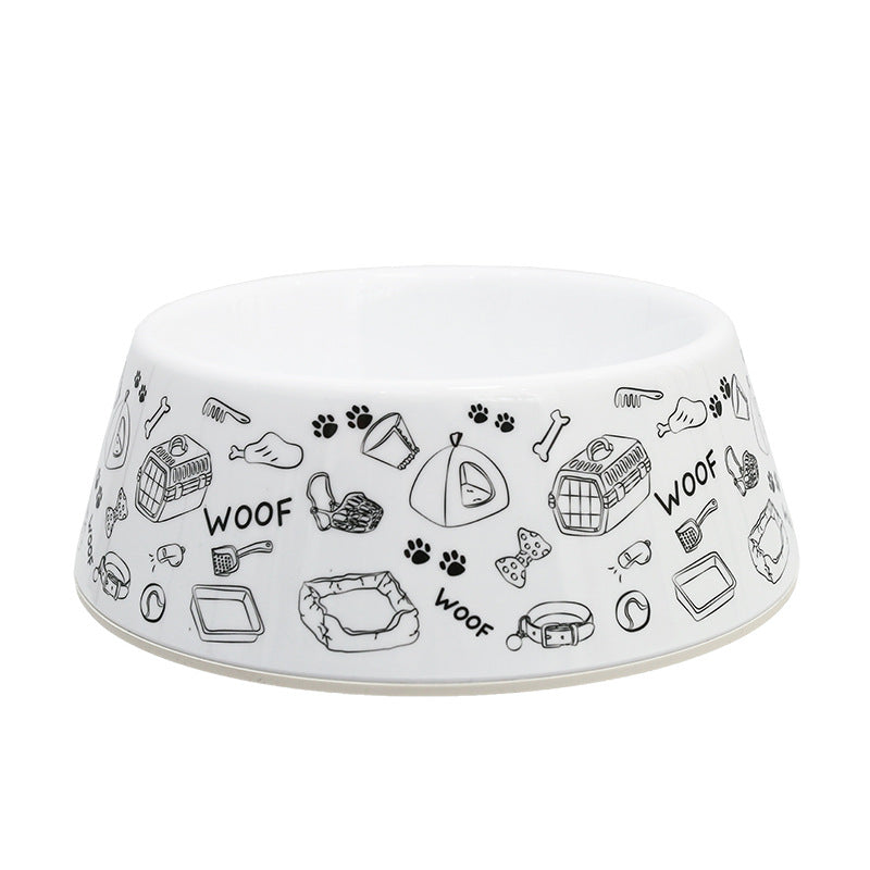 Melamine pet bowl wholesale ins style high-looking dog non-slip rice bowl medium and small dog Teddy golden retriever drop-resistant bowl