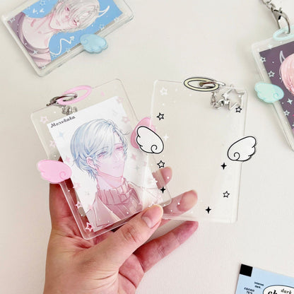 Original Ins Wind Wings Star Small Card Cover Acrylic Hard Card Cover Angel Small Card Card Card Card Card Film Card Cover