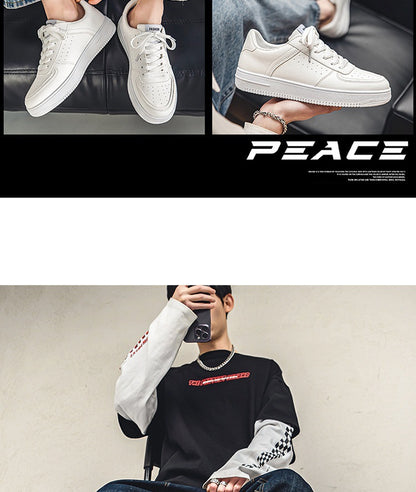 White Shoes Men's Summer Breathable Youth Casual All-match Men's Shoes 2024 New Student Pure White Sports Shoes