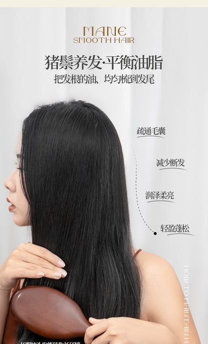 Natural and Authentic Boar Bristle Air Cushion Comb Air Bag Massage Comb Scalp Meridian Fluffy Bamboo Comb Beech Wood Comb Wholesale