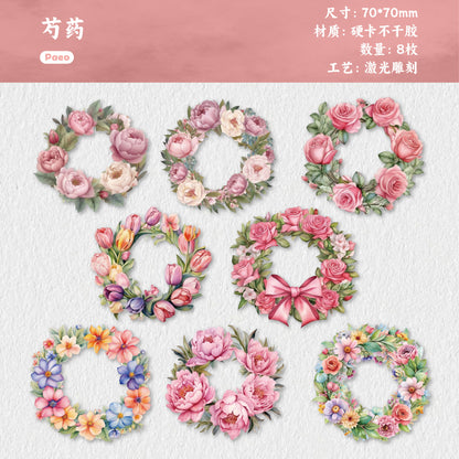 Retrostory Garland Series Pet Hard Cardboard Stickers Creative Pastoral Decoration Collage Material Landscaping Stickers