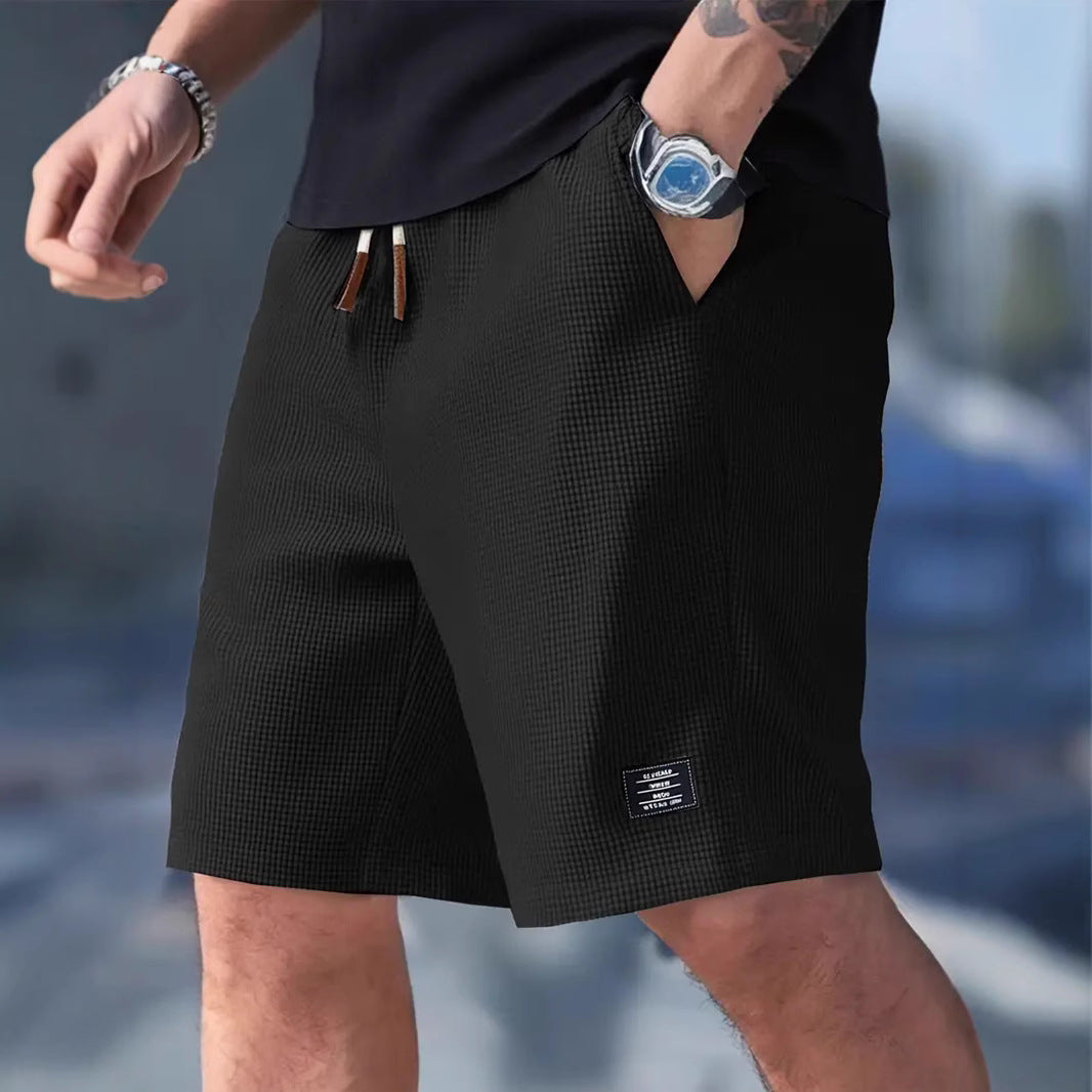 Cross-Border European and American Men's Casual Sports Shorts Summer Versatile Men's Large Size Loose Five-Point Pants Pineapple Plaid Shorts for Men