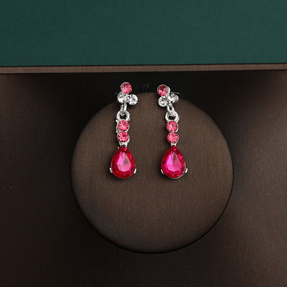 Korean Bride Necklace Earrings Two-piece Decorations Wedding Yarn Wedding Jewelry Wedding Accessories Dance Studio